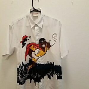 Men's White Graphic Casual Shirt